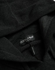 Dolce & Gabbana Dark Gray Cashmere Hooded Pullover Sweater -   -  Dolce & Gabbana.
