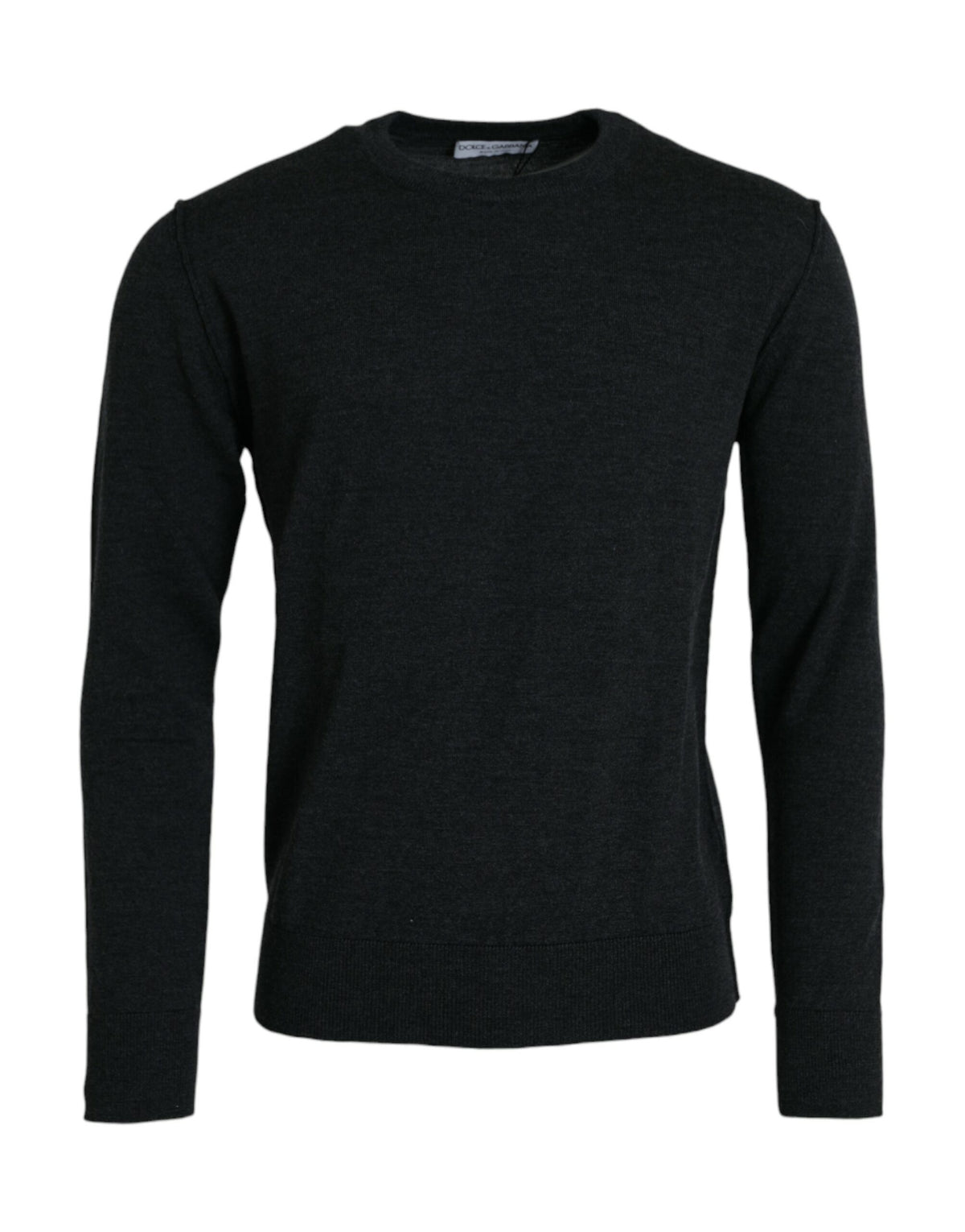 Dolce & Gabbana Dark Gray Wool Crew Neck Pullover Sweater -   -  Dolce & Gabbana.