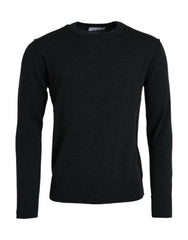 Dolce & Gabbana Dark Gray Wool Crew Neck Pullover Sweater -   -  Dolce & Gabbana.