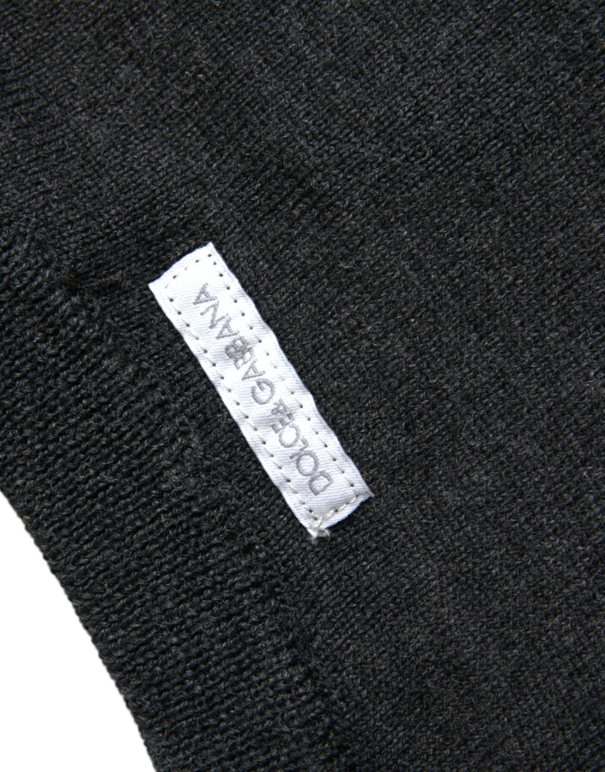 Dolce & Gabbana Dark Gray Wool Crew Neck Pullover Sweater -   -  Dolce & Gabbana.