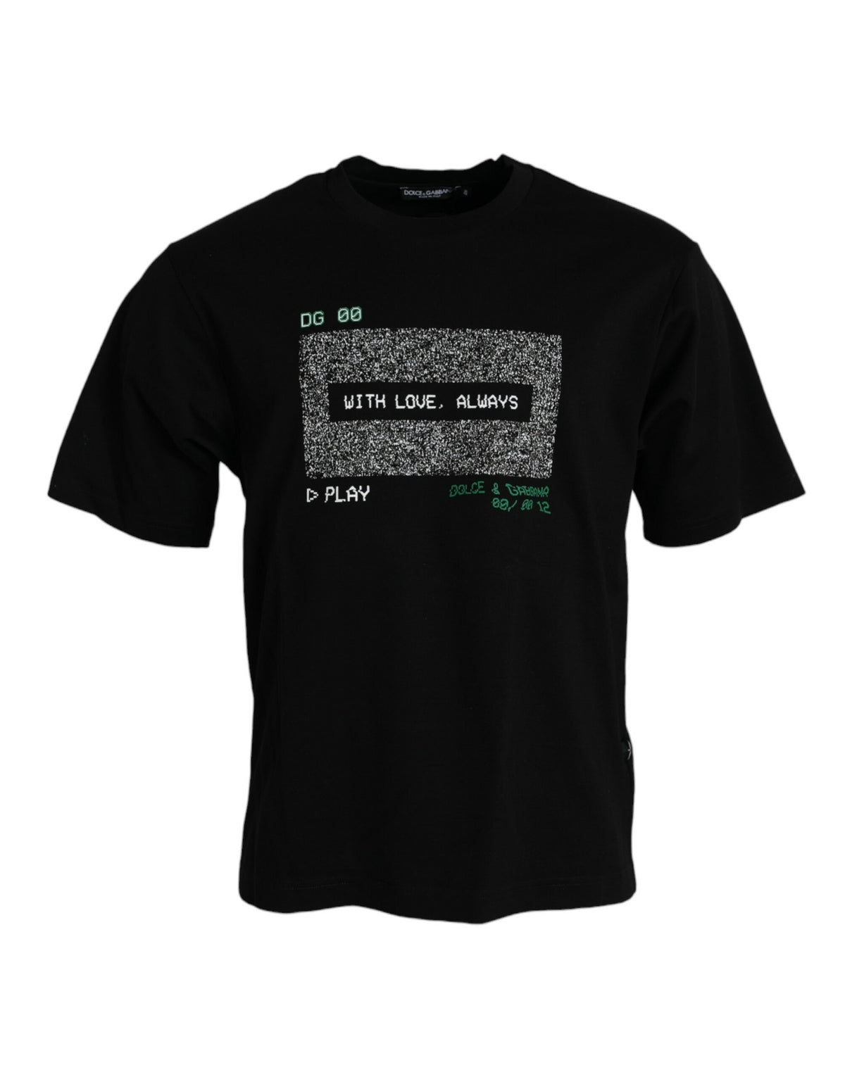 Dolce & Gabbana Black With Love Always Crew Neck Top T-shirt -   -  Dolce & Gabbana.