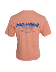 Dolce & Gabbana Coral Cotton Logo Print Short Sleeve T-shirt -   -  Dolce & Gabbana.