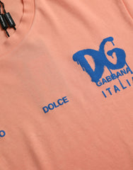 Dolce & Gabbana Coral Cotton Logo Print Short Sleeve T-shirt -   -  Dolce & Gabbana.