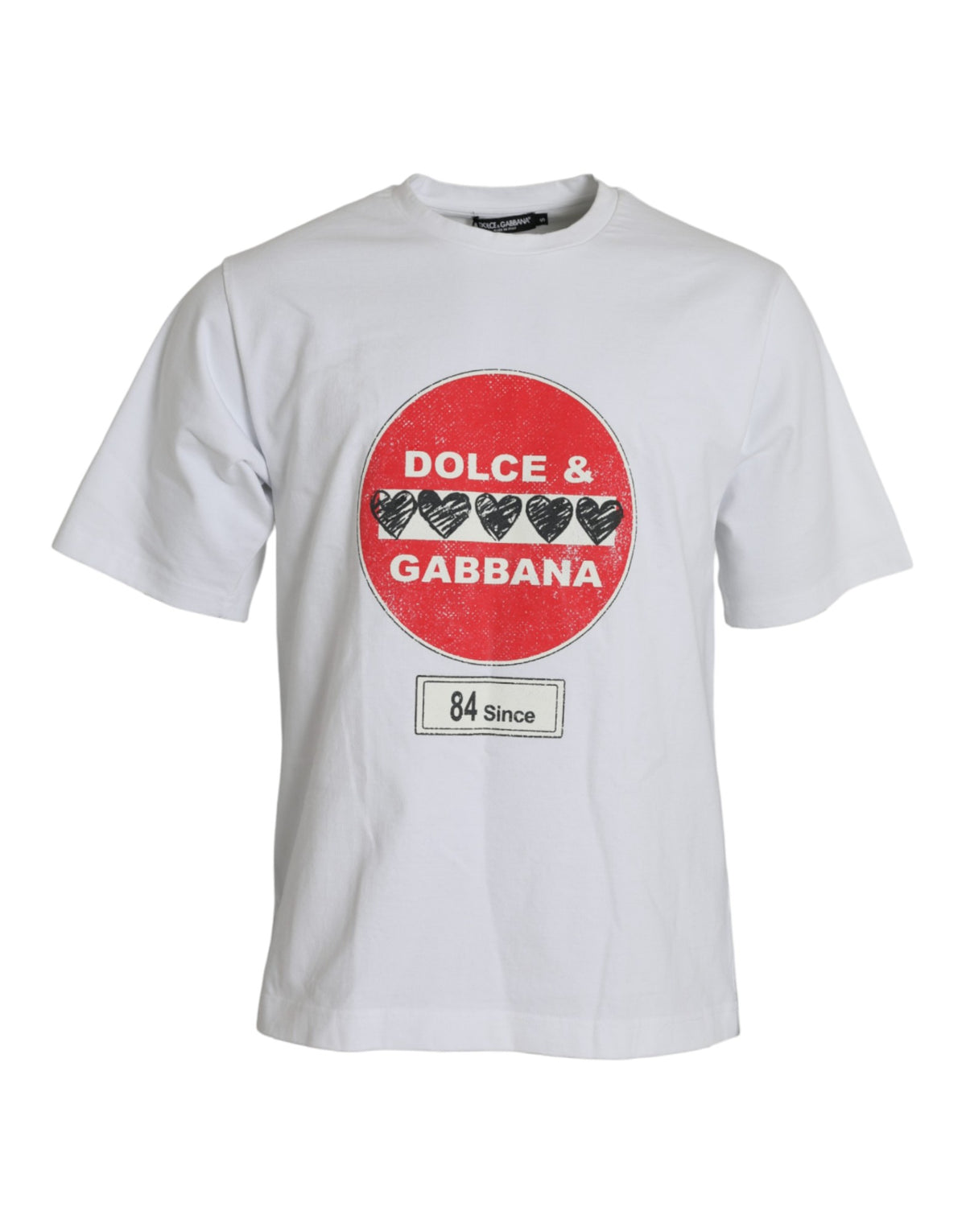 Dolce & Gabbana White Amor Heart Cotton Crewneck Short Sleeve T-shirt -   -  Dolce & Gabbana.