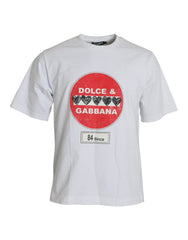 Dolce & Gabbana White Amor Heart Cotton Crewneck Short Sleeve T-shirt -   -  Dolce & Gabbana.