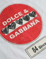 Dolce & Gabbana White Amor Heart Cotton Crewneck Short Sleeve T-shirt -   -  Dolce & Gabbana.