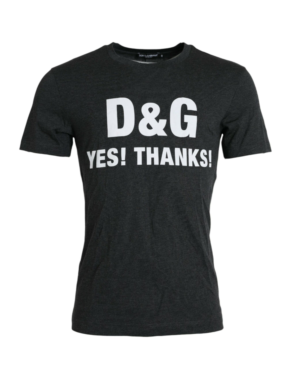 Dolce & Gabbana Gray Logo Print Crewneck Short Sleeve T-shirt -   -  Dolce & Gabbana.