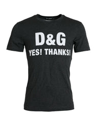 Dolce & Gabbana Gray Logo Print Crewneck Short Sleeve T-shirt -   -  Dolce & Gabbana.