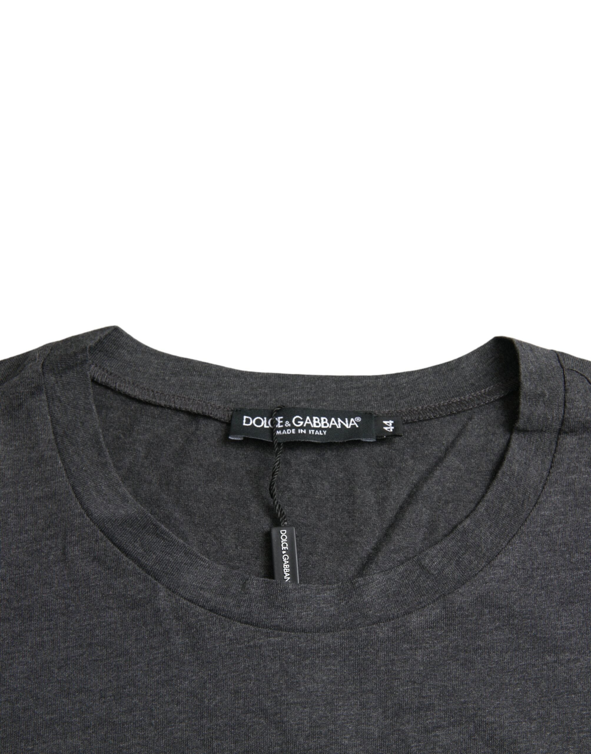 Dolce & Gabbana Gray Logo Print Crewneck Short Sleeve T-shirt -   -  Dolce & Gabbana.