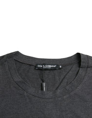 Dolce & Gabbana Gray Logo Print Crewneck Short Sleeve T-shirt -   -  Dolce & Gabbana.