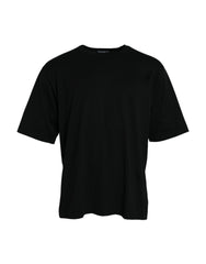 Dolce & Gabbana Black Logo Embossed Crew Neck Short Sleeves T-shirt -   -  Dolce & Gabbana.