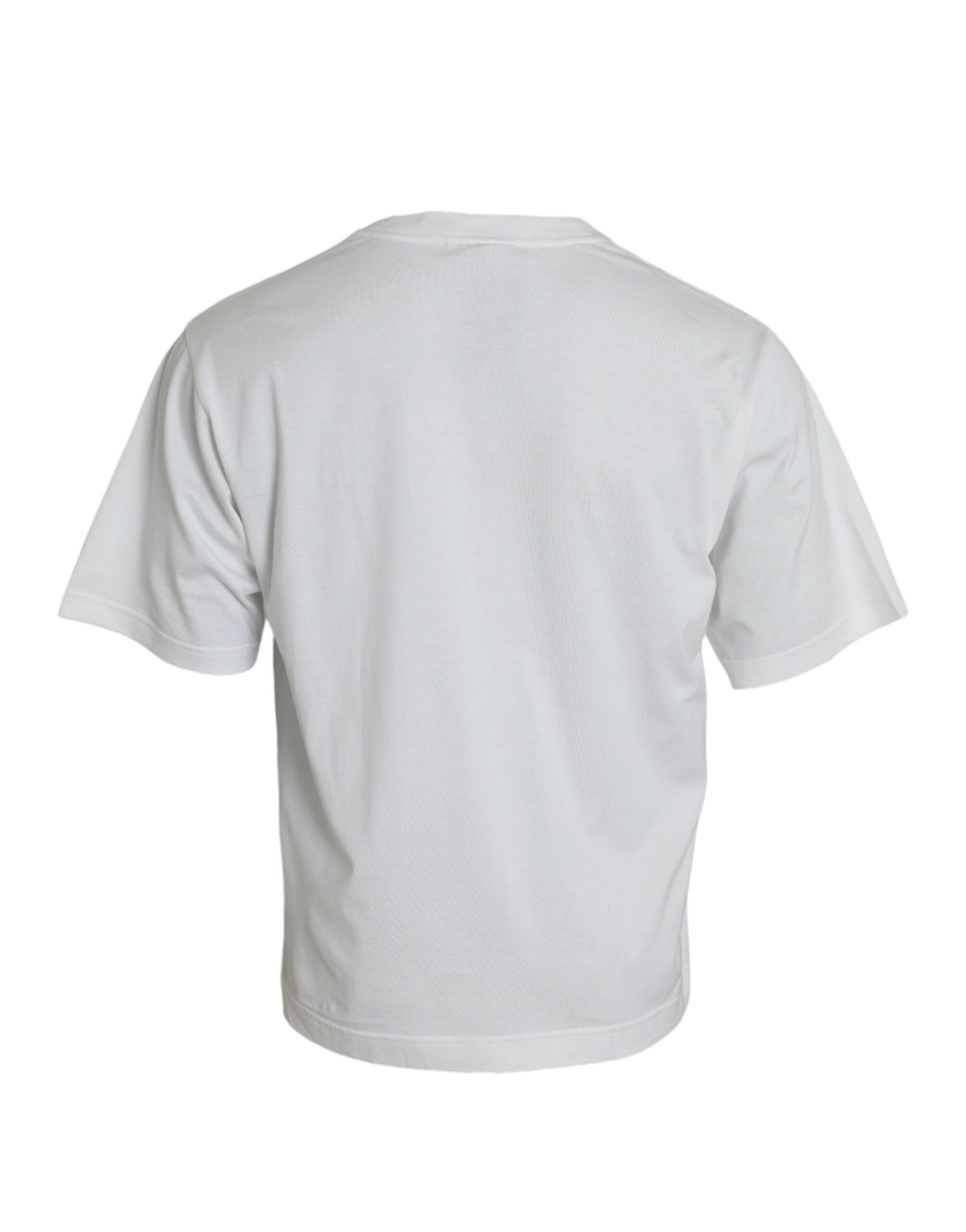 Dolce & Gabbana White Embellished Cotton Crew Neck T-shirt -   -  Dolce & Gabbana.
