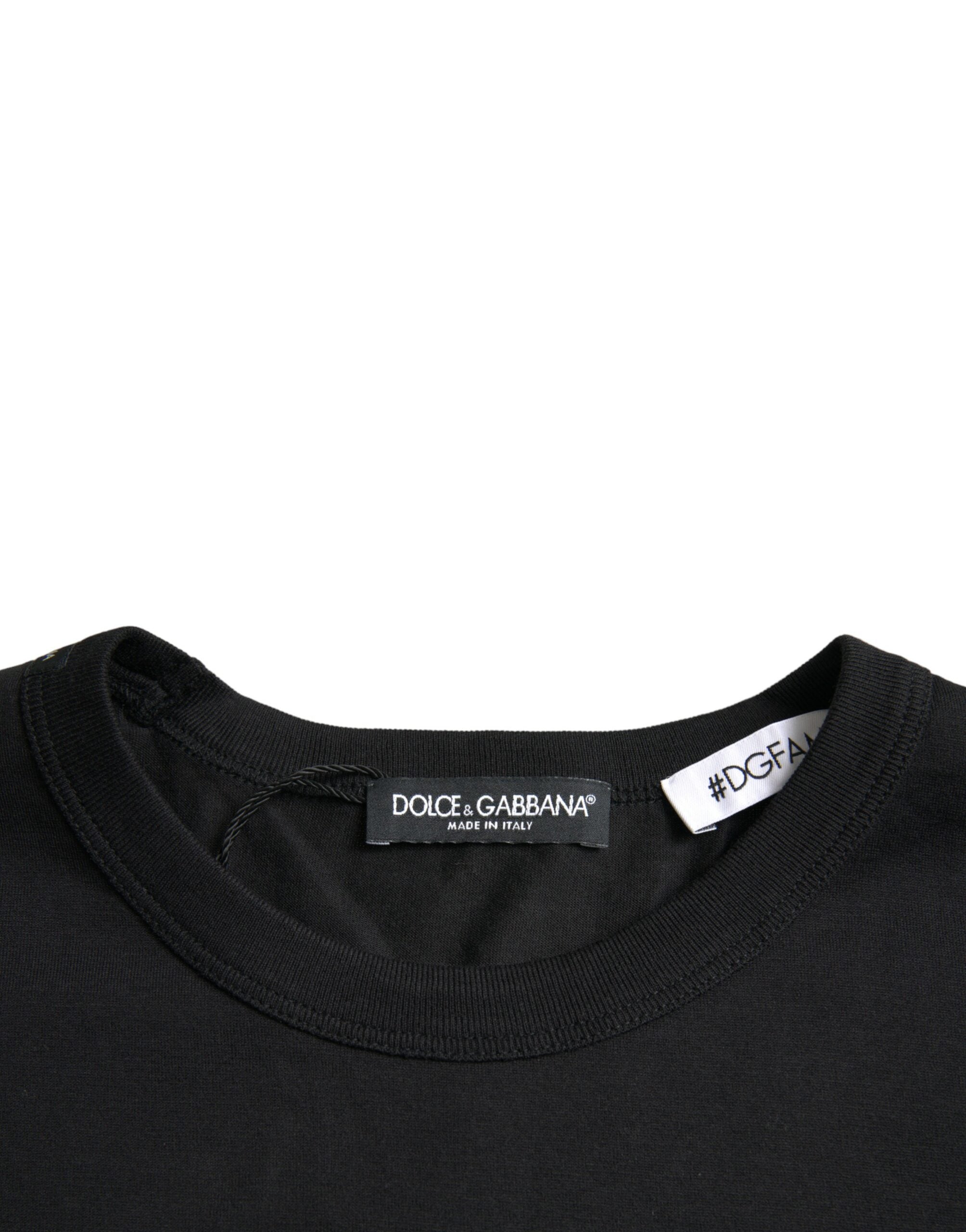 Dolce & Gabbana Black #DGFamily Cotton Crew Neck T-shirt -   -  Dolce & Gabbana.