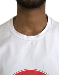 Dolce & Gabbana White Amor Heart Cotton Crewneck Short Sleeve T-shirt -   -  Dolce & Gabbana.