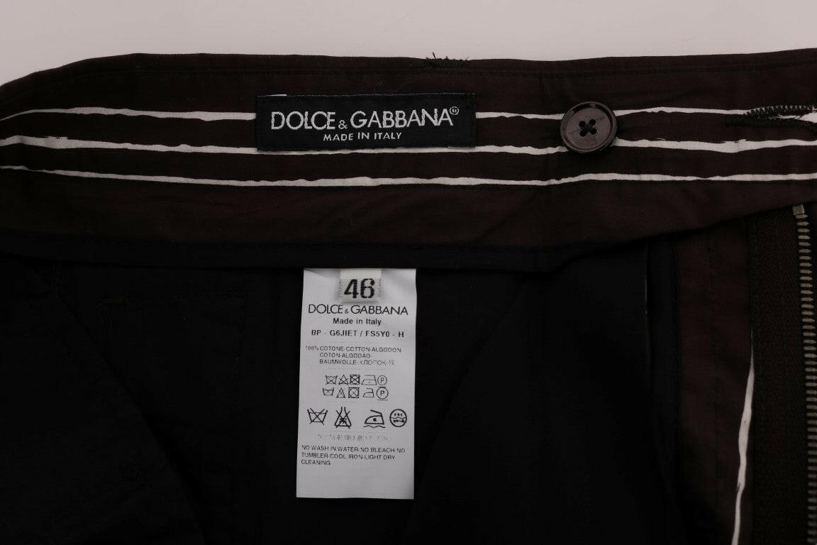 Dolce & Gabbana Bordeaux White Striped Hemp Casual Shorts -   -  Dolce & Gabbana.