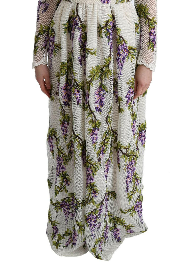 Dolce & Gabbana White Floral Embroidered Maxi Dress -   -  Dolce & Gabbana.