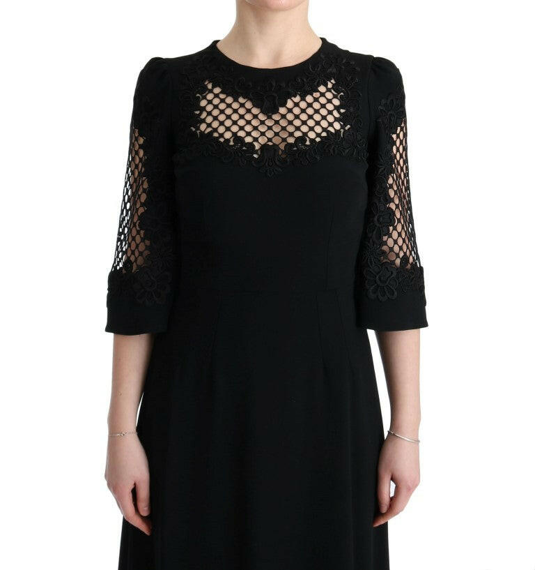 Dolce & Gabbana Black Stretch Shift Long Maxi Dress -   -  Dolce & Gabbana.