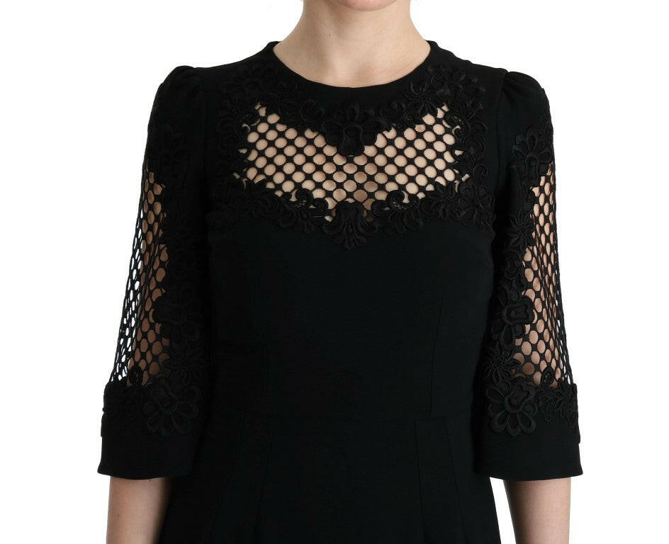 Dolce & Gabbana Black Stretch Shift Long Maxi Dress -   -  Dolce & Gabbana.