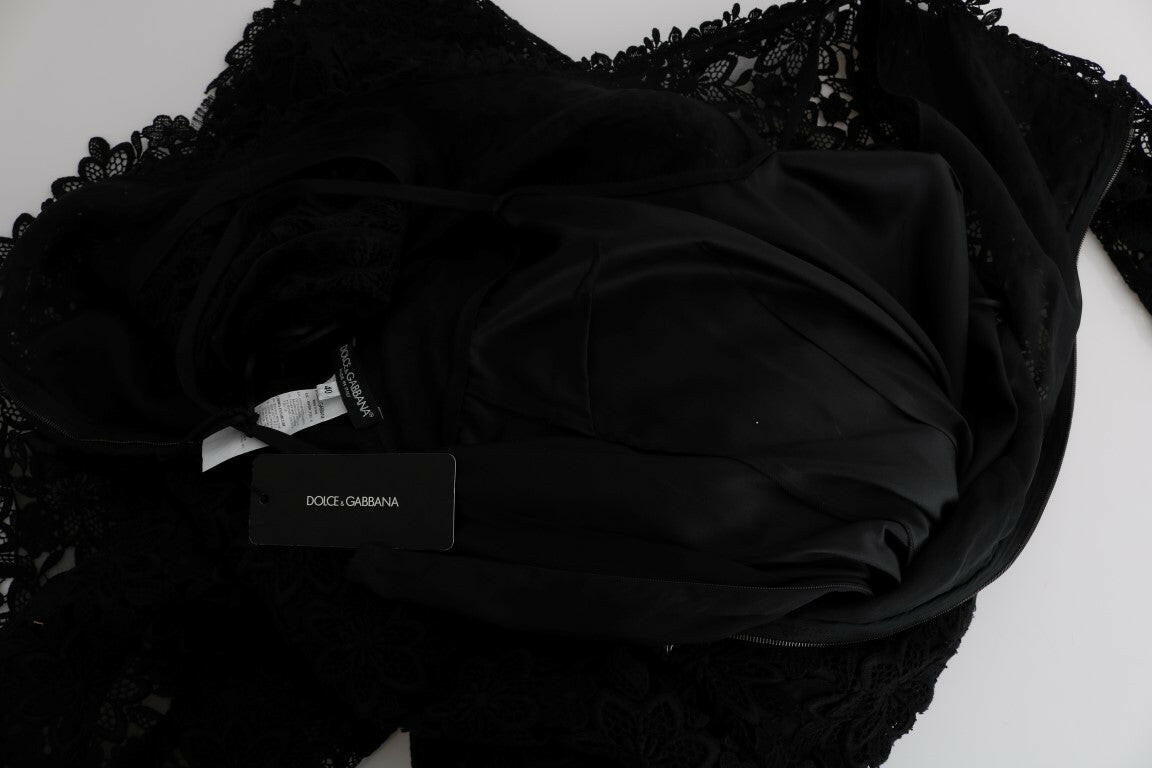 Dolce & Gabbana Black Floral Ricamo Sheath Long Dress -   -  Dolce & Gabbana.
