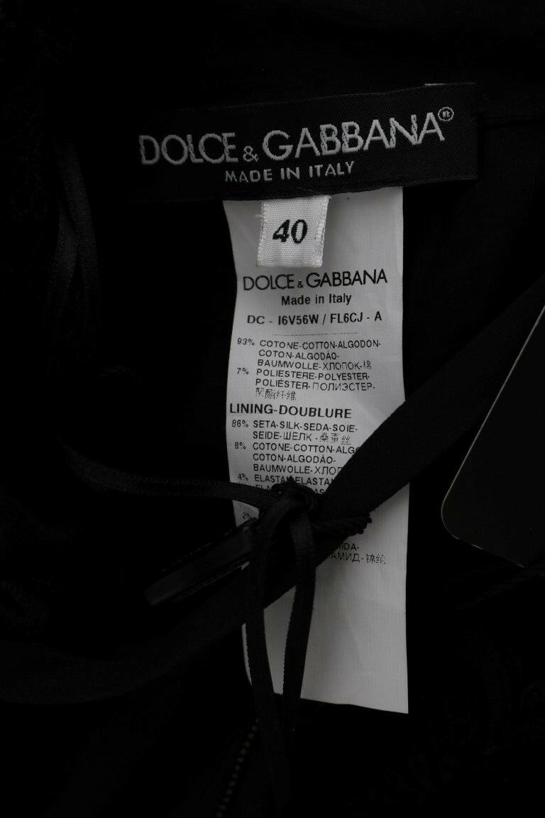 Dolce & Gabbana Black Floral Ricamo Sheath Long Dress -   -  Dolce & Gabbana.