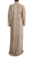 Dolce & Gabbana Beige Floral Applique Lace Kaftan Dress -   -  Dolce & Gabbana.