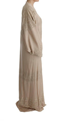 Dolce & Gabbana Beige Floral Applique Lace Kaftan Dress -   -  Dolce & Gabbana.