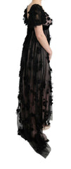 Dolce & Gabbana Black Pink Silk Applique Shift Dress -   -  Dolce & Gabbana.