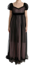 Dolce & Gabbana Black Pink Silk Long Shift Dress -   -  Dolce & Gabbana.