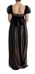 Dolce & Gabbana Black Pink Silk Long Shift Dress -   -  Dolce & Gabbana.