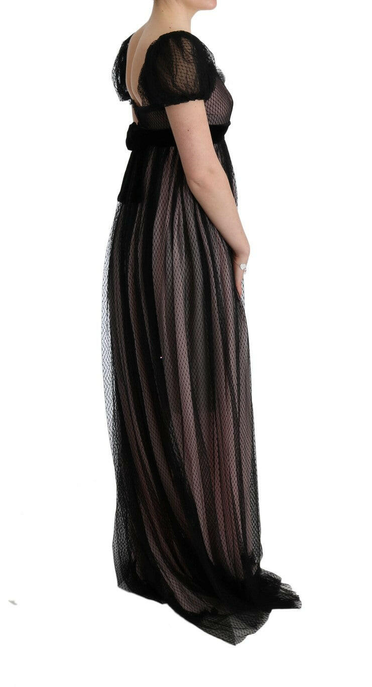 Dolce & Gabbana Black Pink Silk Long Shift Dress -   -  Dolce & Gabbana.