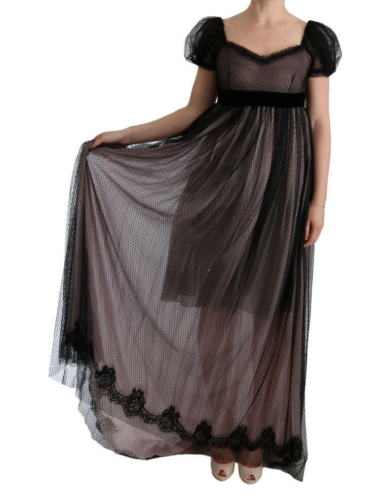 Dolce & Gabbana Black Pink Silk Long Shift Dress -   -  Dolce & Gabbana.