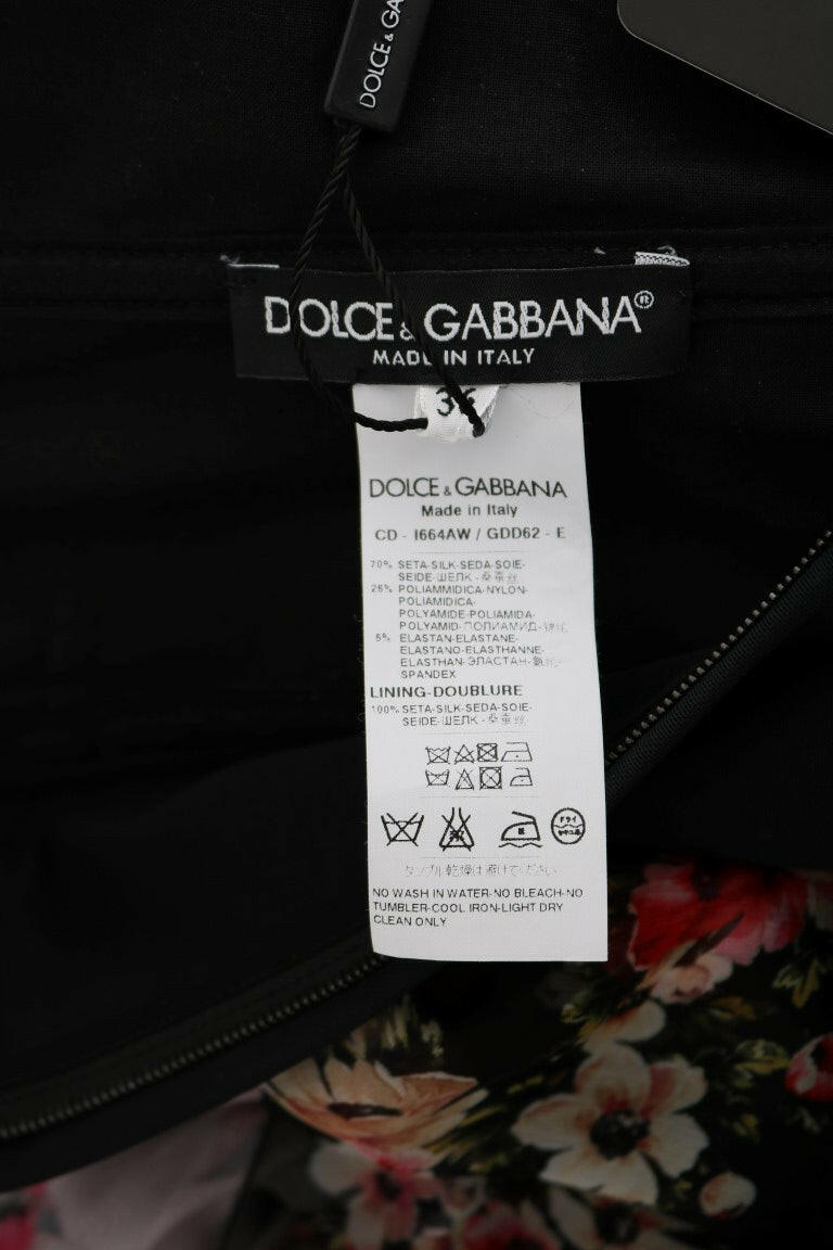 Dolce & Gabbana Multicolor Silk Stretch Floral Shift Long Dress -   -  Dolce & Gabbana.