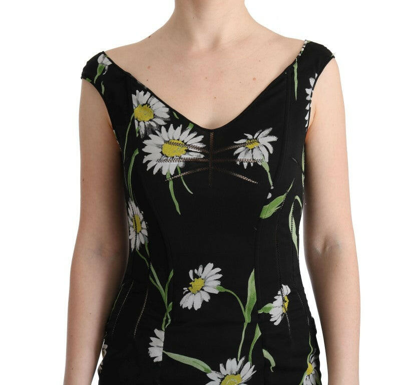 Dolce & Gabbana Sunflower Silk Stretch Sheath Dress -   -  Dolce & Gabbana.