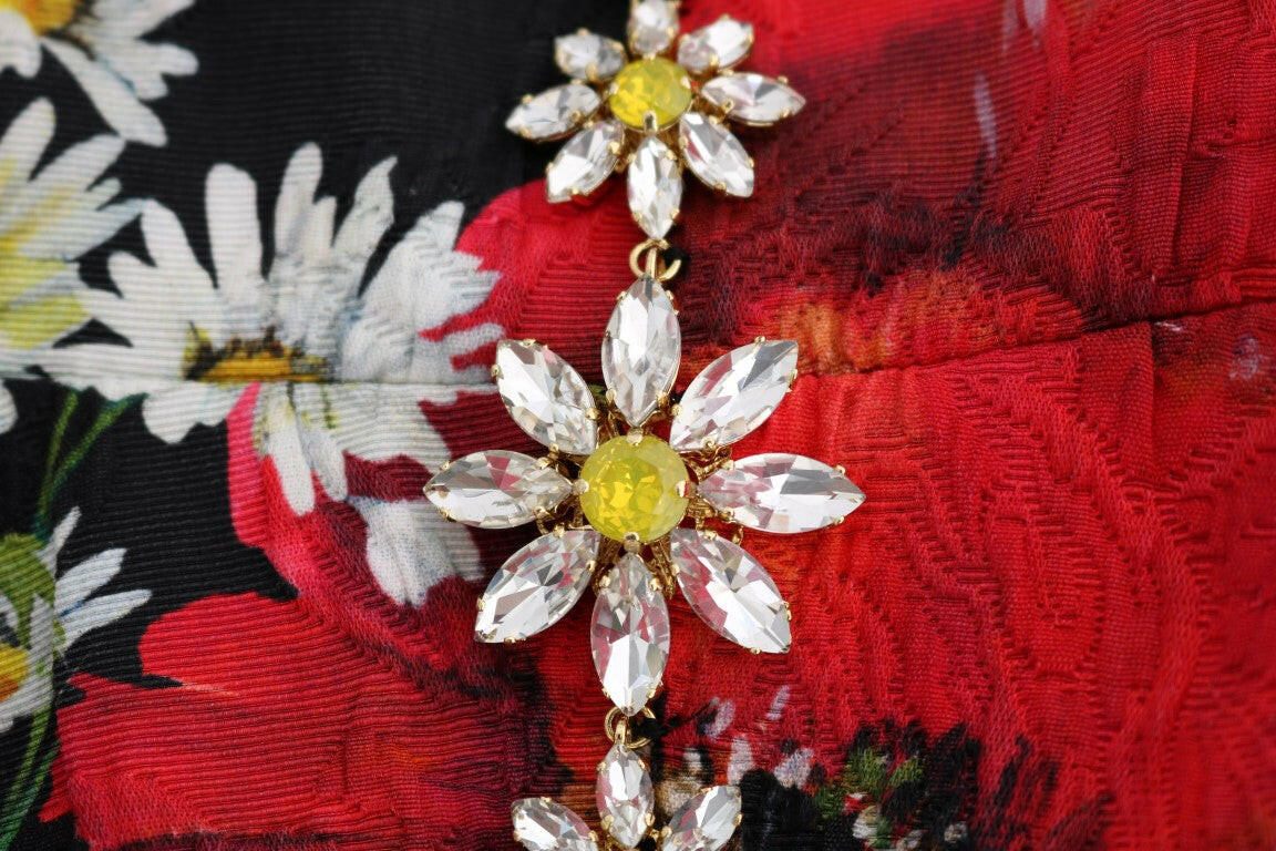 Dolce & Gabbana Multicolor Silk Floral Crystal Long Maxi Dress -   -  Dolce & Gabbana.