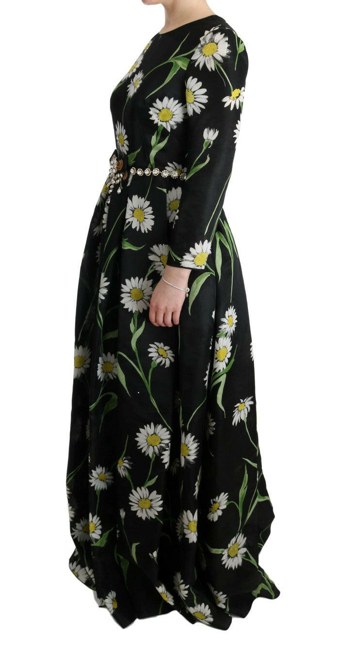 Dolce & Gabbana Multicolor Silk Sunflower Print Long Maxi Dress -   -  Dolce & Gabbana.