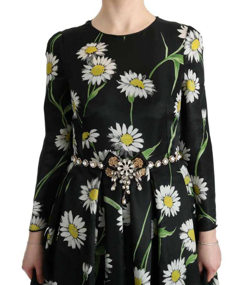 Dolce & Gabbana Multicolor Silk Sunflower Print Long Maxi Dress -   -  Dolce & Gabbana.