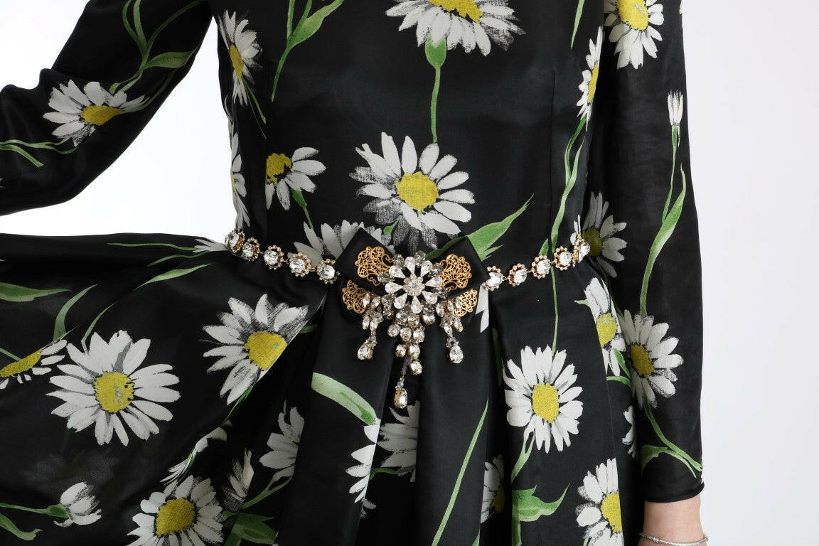 Dolce & Gabbana Multicolor Silk Sunflower Print Long Maxi Dress -   -  Dolce & Gabbana.