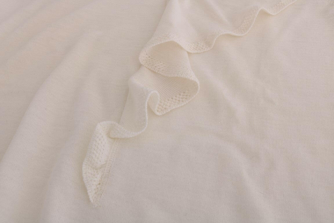 MARGHI LO' White 100% Lana Wool Top Blouse T-shirt -   -  MARGHI LO'.