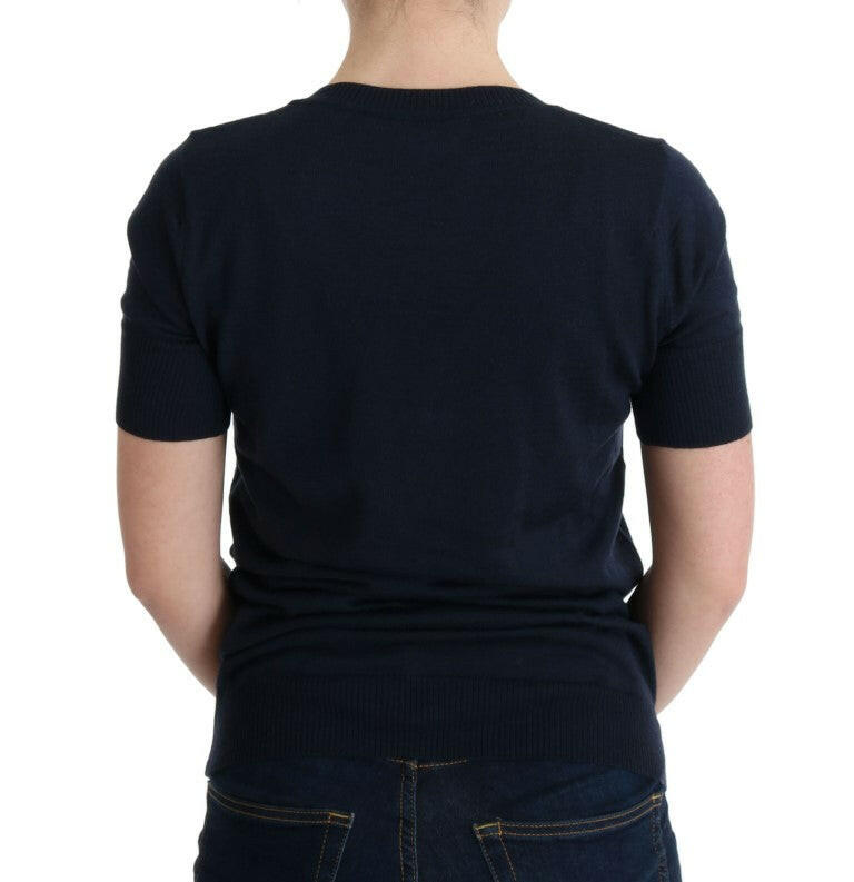 MARGHI LO' Blue 100% Lana Wool Blouse Top -   -  MARGHI LO'.
