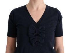 MARGHI LO' Blue 100% Lana Wool Blouse Top -   -  MARGHI LO'.