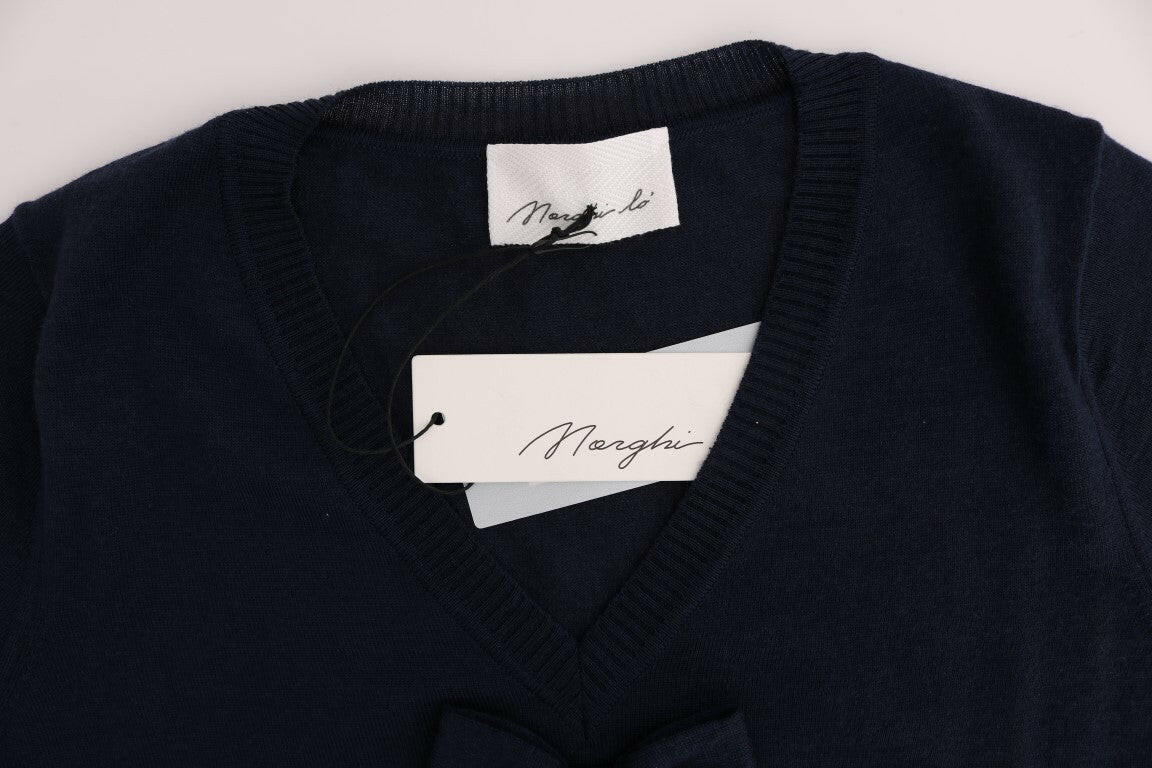MARGHI LO' Blue 100% Lana Wool Blouse Top -   -  MARGHI LO'.