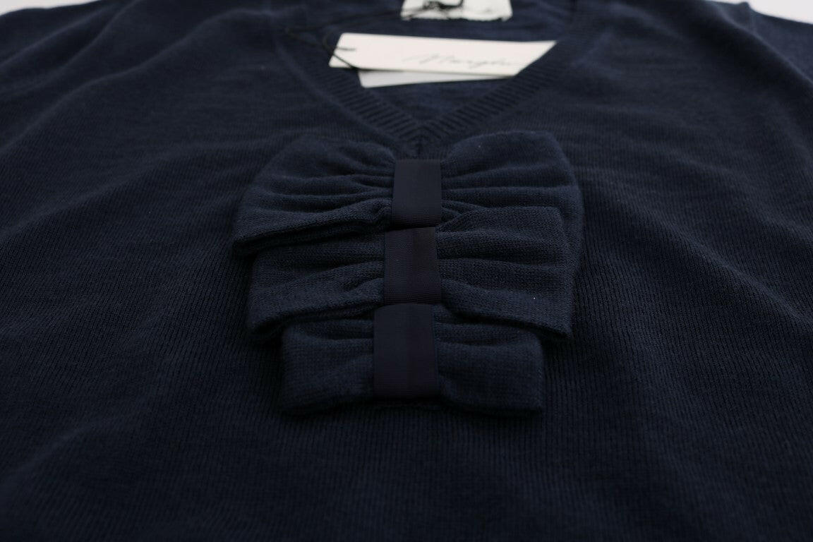 MARGHI LO' Blue 100% Lana Wool Blouse Top -   -  MARGHI LO'.