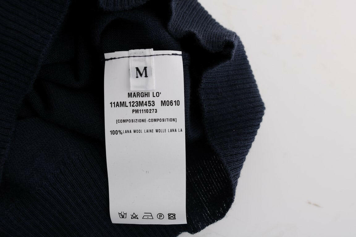 MARGHI LO' Blue 100% Lana Wool Blouse Top -   -  MARGHI LO'.