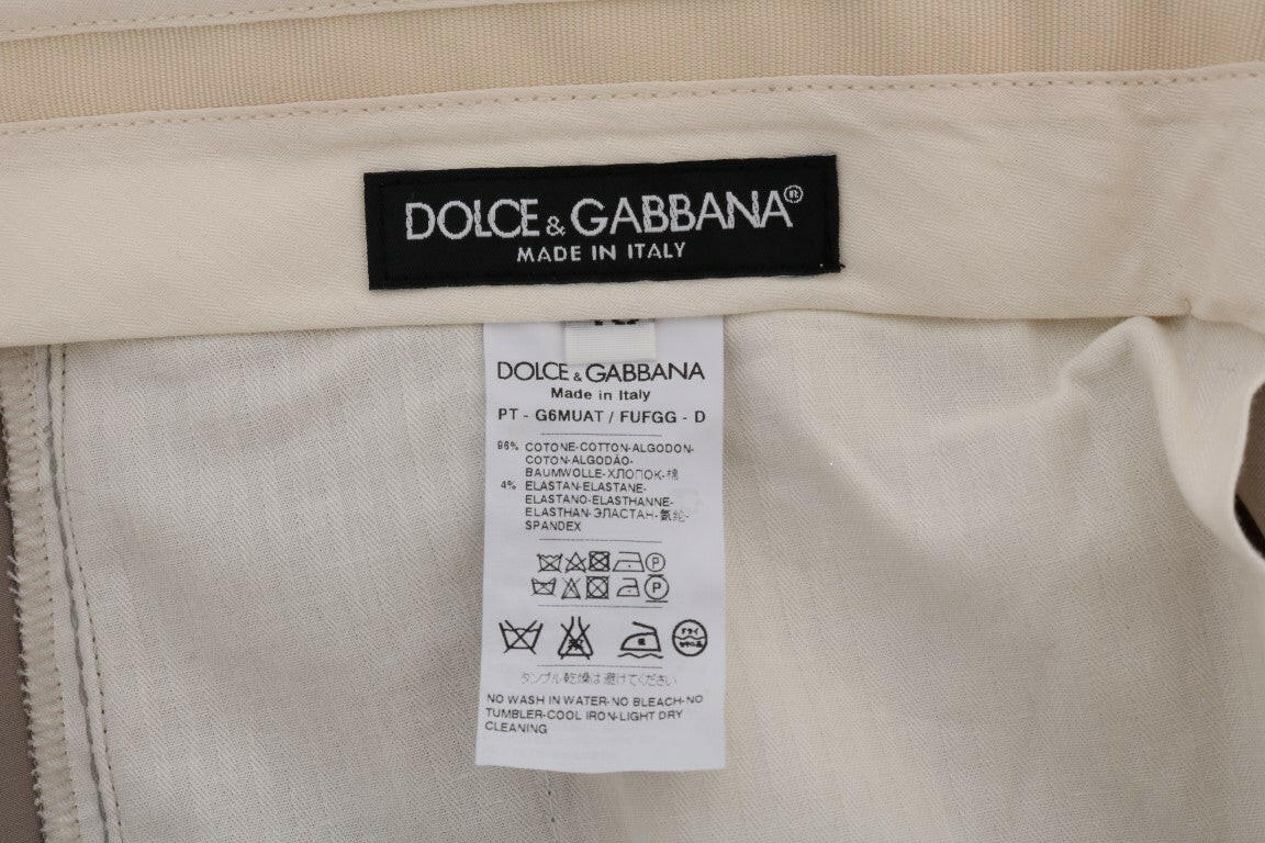 Dolce & Gabbana Beige Cotton Stretch Chinos Pants -   -  Dolce & Gabbana.