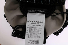 Dolce & Gabbana Gray Silk Black Lace Hair Claw -   -  Dolce & Gabbana.