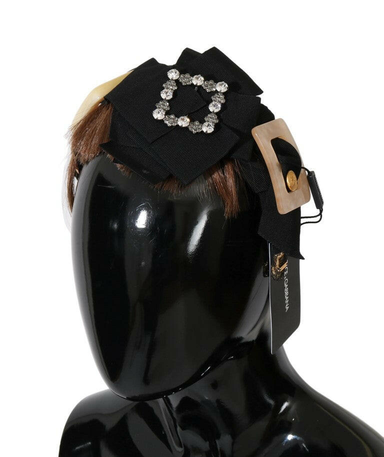 Dolce & Gabbana Clear Crystal Brown Hair Headband -   -  Dolce & Gabbana.