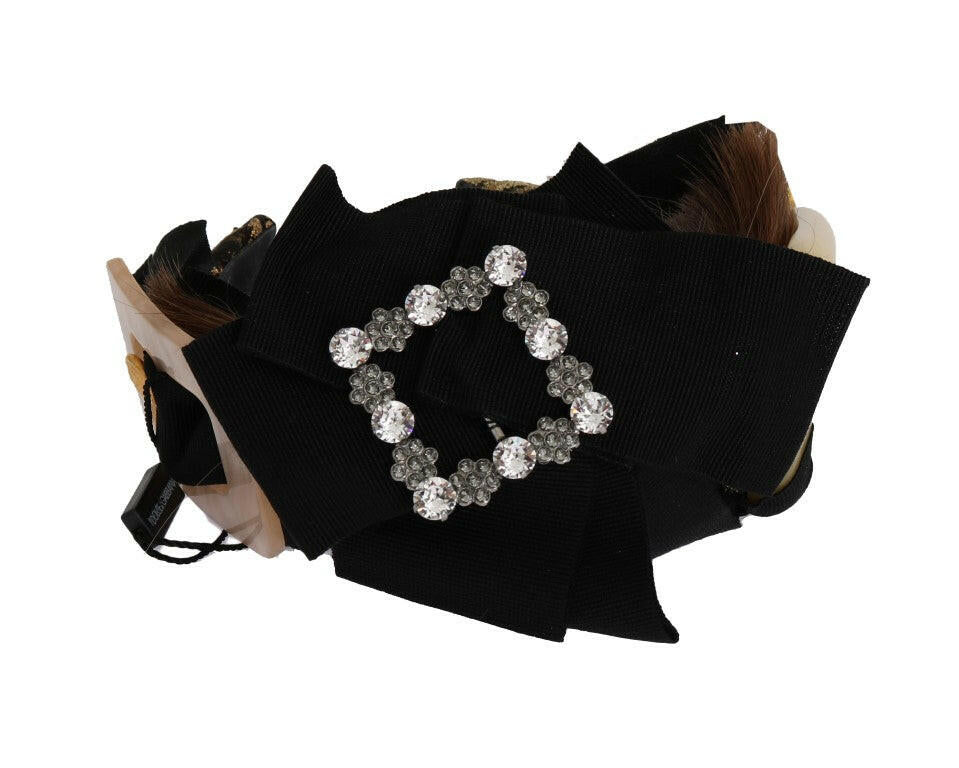 Dolce & Gabbana Clear Crystal Brown Hair Headband -   -  Dolce & Gabbana.