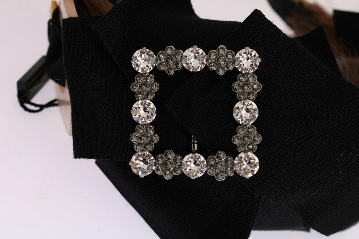 Dolce & Gabbana Clear Crystal Brown Hair Headband -   -  Dolce & Gabbana.