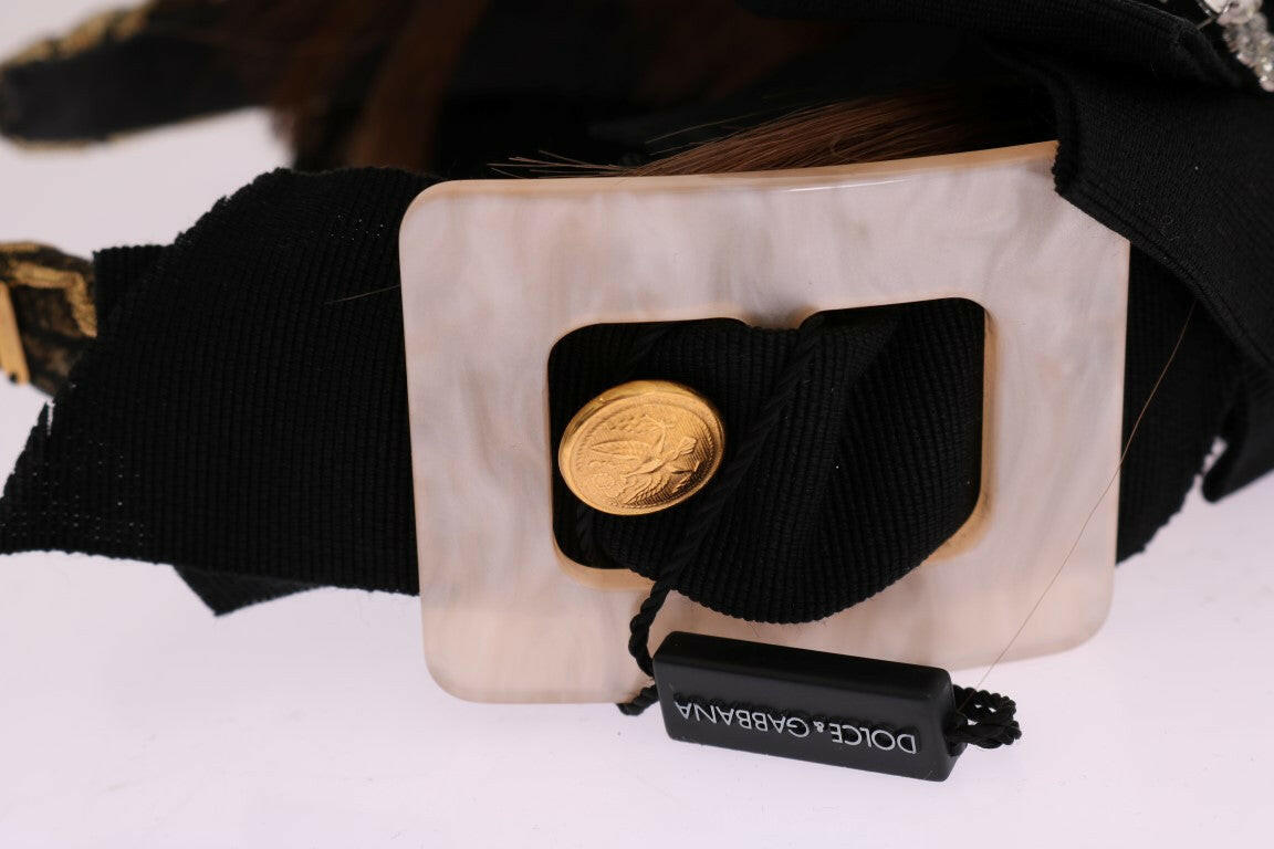 Dolce & Gabbana Clear Crystal Brown Hair Headband -   -  Dolce & Gabbana.