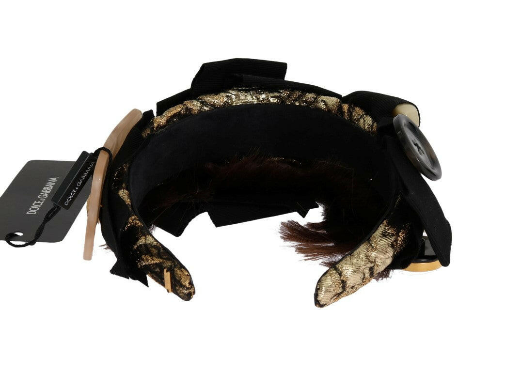 Dolce & Gabbana Clear Crystal Brown Hair Headband -   -  Dolce & Gabbana.